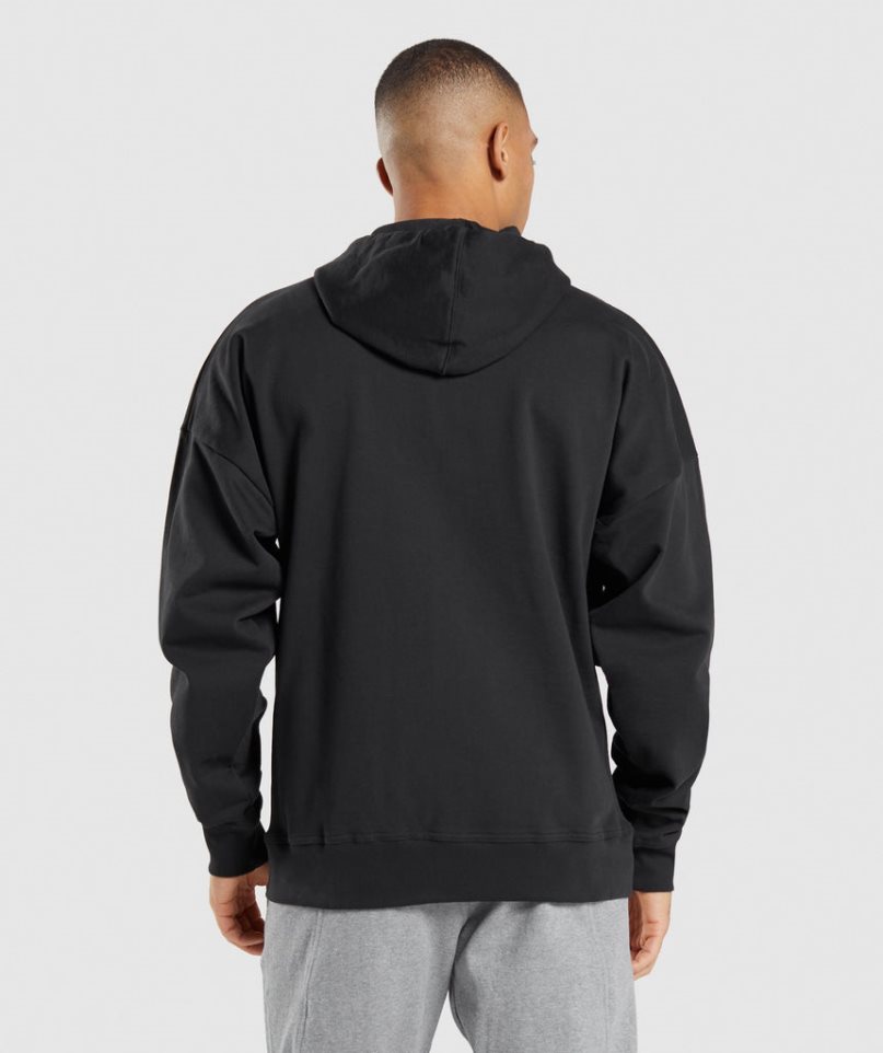 Men's Gymshark Essential Zip Up Hoodie Black | CA 18N5A0